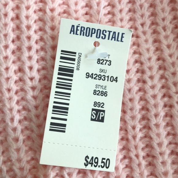 NWT AEROPOSTALE Light Pink Blush Knit Sweater - S - Picture 6 of 6
